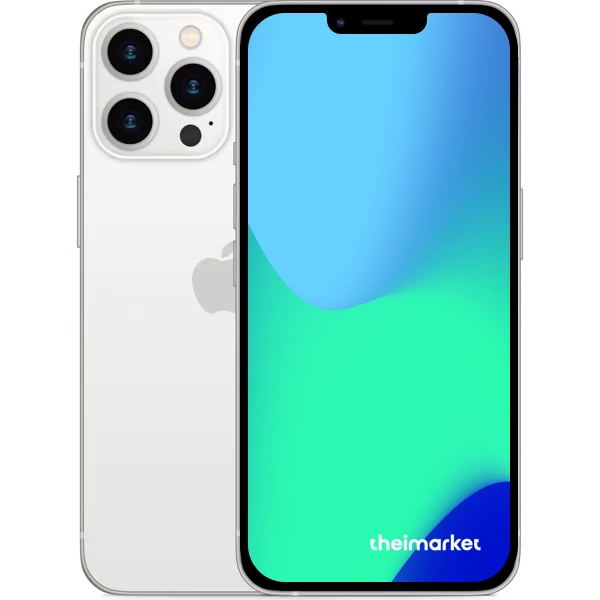 iphone 13 pro max silver back and front side