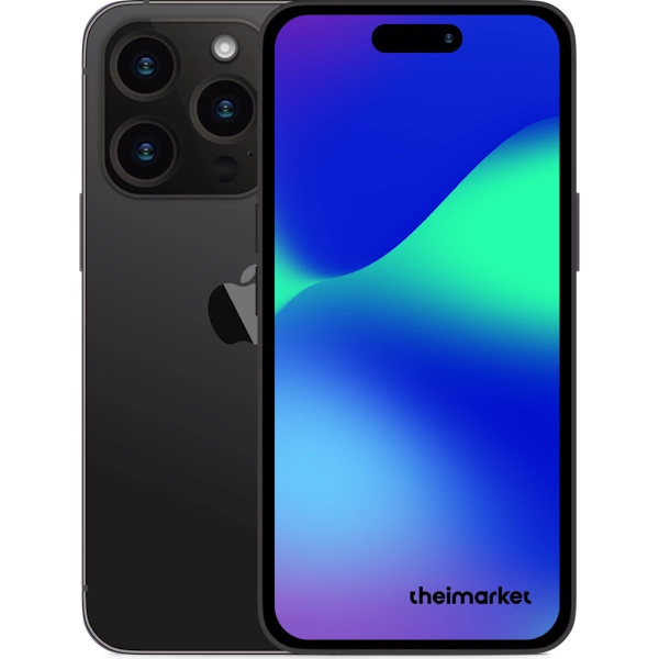 iphone 14 Pro Max space black back and front side