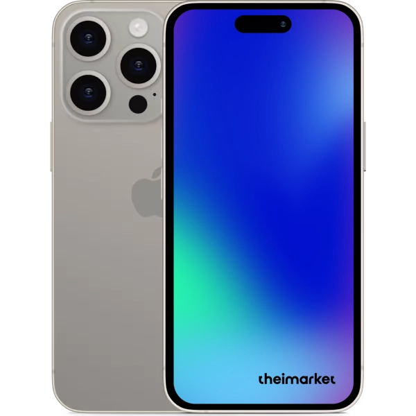 iphone 15 pro max natural titanium back and front side